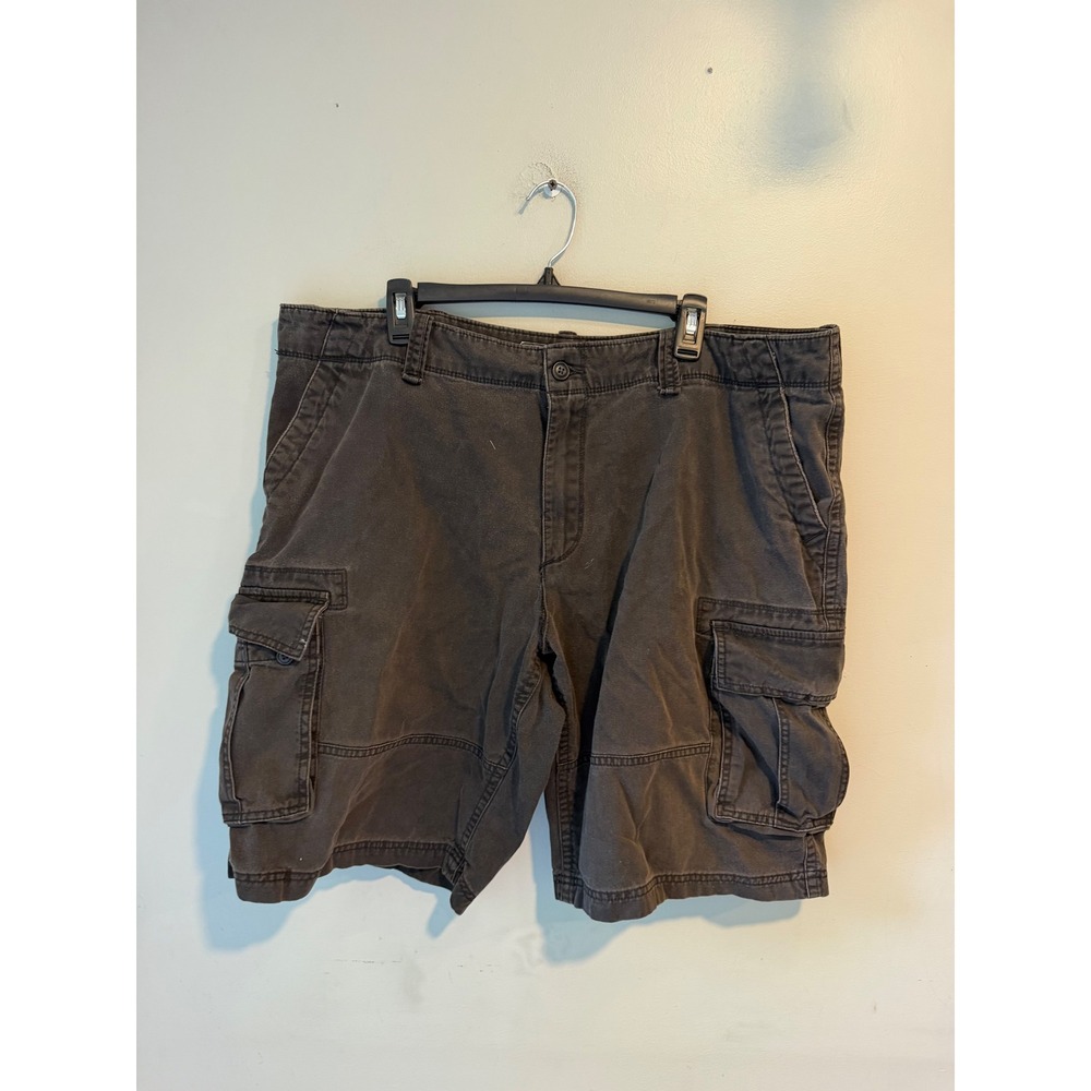 Old Navy Mens Faded Black Cargo Shorts Size 40 Cotton Twill Relaxed Fit Pockets
